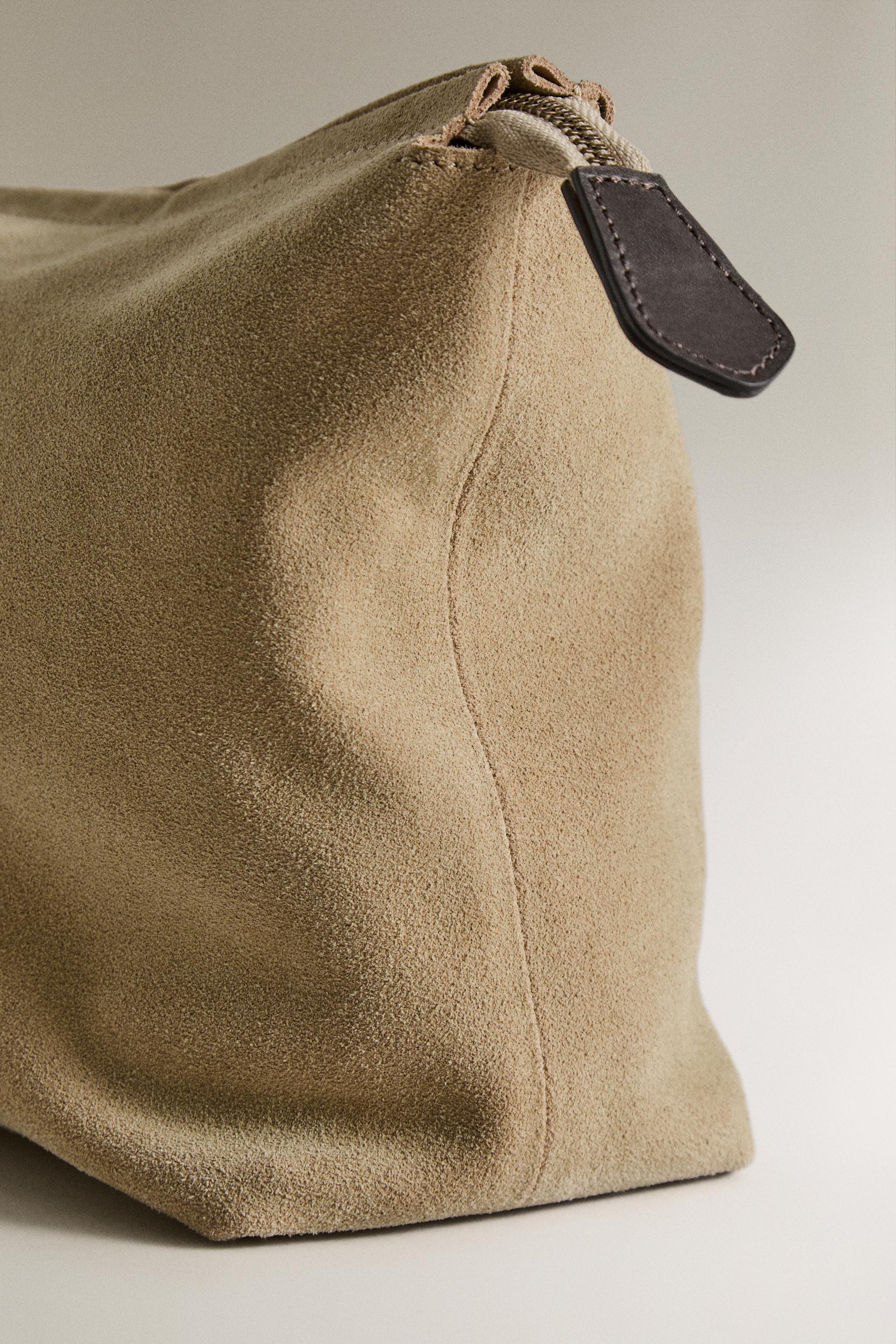 SUEDE TRAVEL MAKEUP BAG